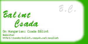 balint csada business card